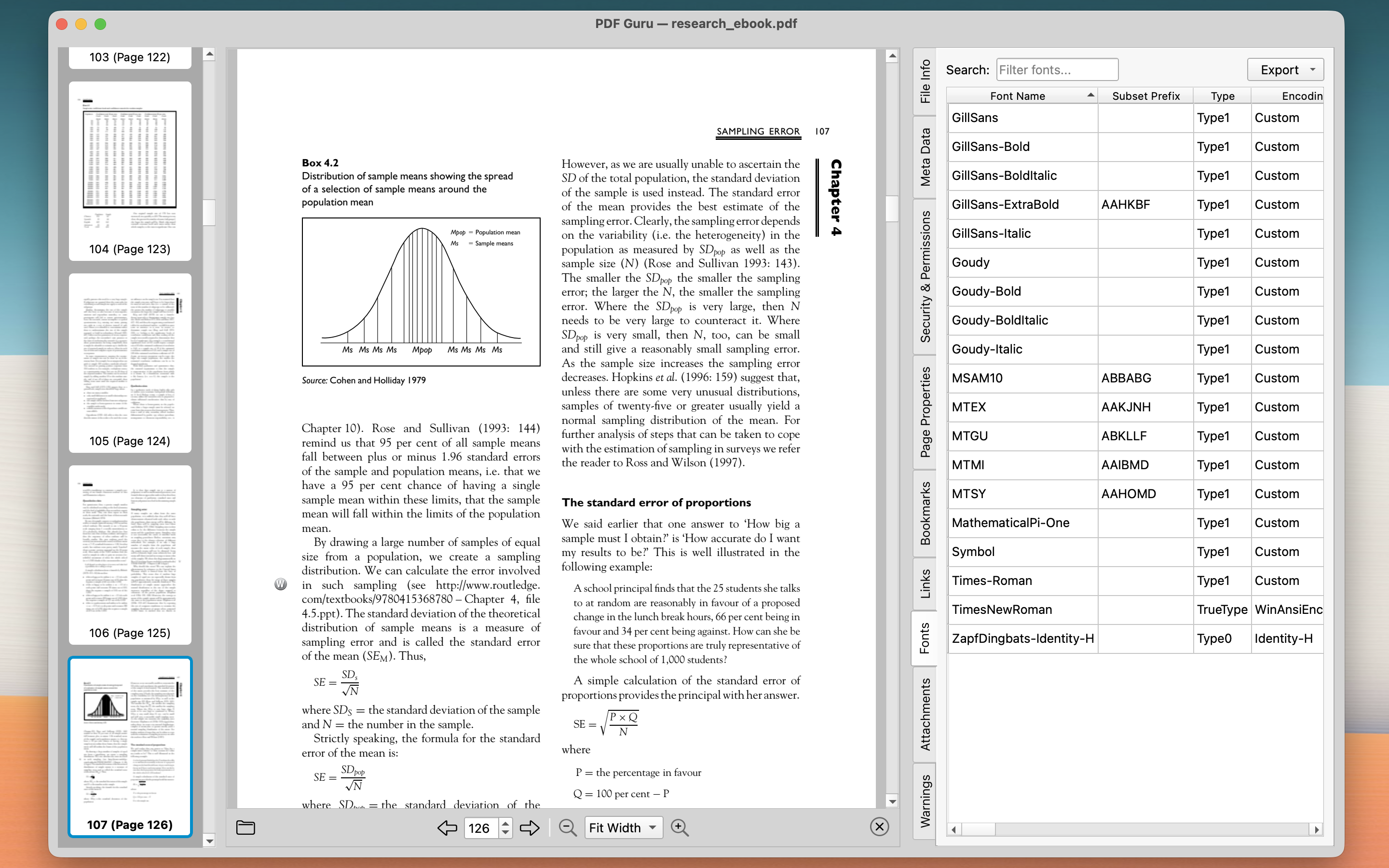 Embedded Fonts in PDF